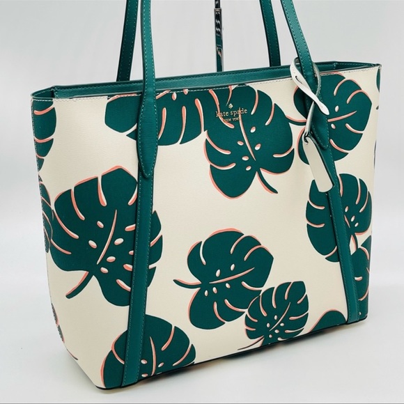 kate spade Bags Kate Spade Cara Monstera Leaves Printed Refined